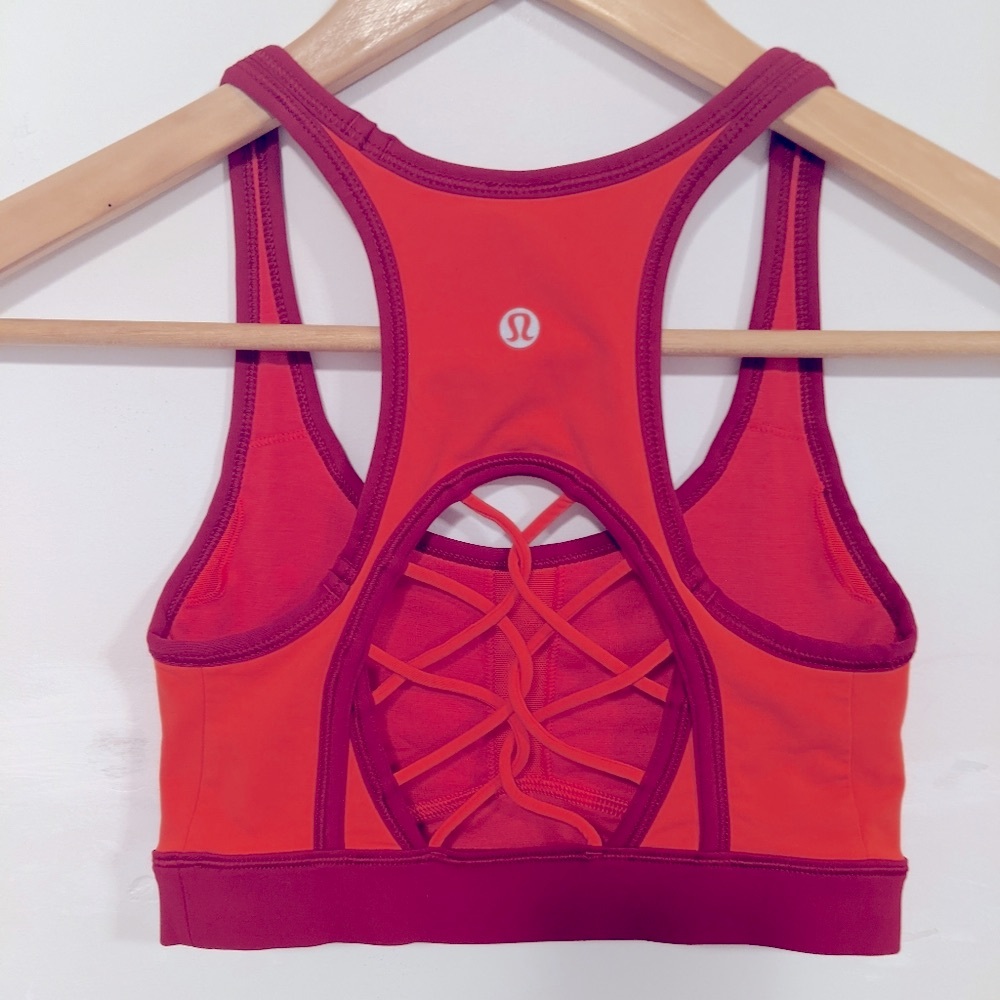 Lululemon Sweaty Or Not Bra II Alarming/Cranberry 2 - Picture 12 of 16